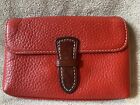 Dooney & Bourke RED Pebble Leather Pouch Credit Card ID Makeup Coin