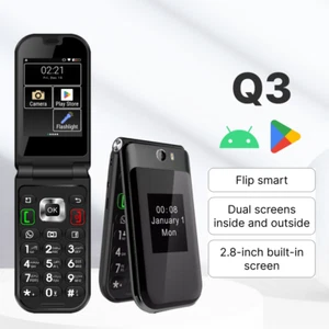 TIQ mini Q3 Smart flip frivolous 4G light weight 3GB+ 32GB SIM and SD card phone - Picture 1 of 6