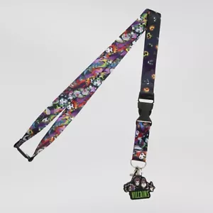 Disney Villains AOP Rubber Charm Lanyard - Picture 1 of 5