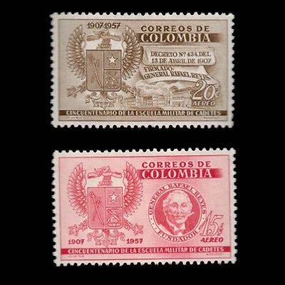 Colombia, Scott C299-C300, Academy Type, 1957, MH - Image 1 of 2