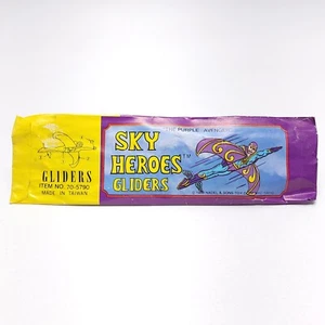 NEW Vintage Sky Hero The Purple Avenger Foam Glider Airplane 1988 SEALED 80's - Picture 1 of 5