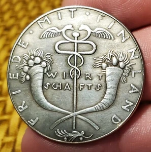 REPRODUKTION KARL GOETZ KOPIE MÜNZE "FRIEDEN MIT FINNLAND" NACHPRÄGUNG - Bild 1 von 2