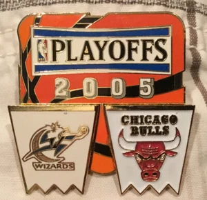Vintage 2005 NBA Playoffs Chicago Bulls Washington Wizards Pin - Picture 1 of 2