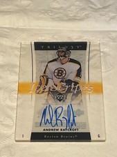 2005-06 Upper Deck Trilogy Ice Scripts Andrew Raycroft #IS-AR Auto