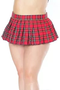 Coquette CQ22138X Red Plaid Mini Schoolgirl Skirt Plus IN-STOCK - Picture 1 of 2