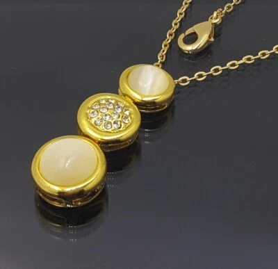 18K Gold Filled Stunning Italian Mother Of Pearl 18ct GF Slider Pendant 40mm - Image 1 of 4