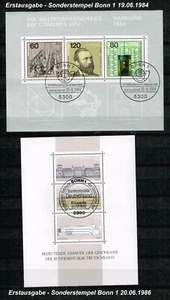 BRD 1984 + 1986 Block 19 und 20 mit Ersttag - Sonderstempel (EM794) - Bild 1 von 1