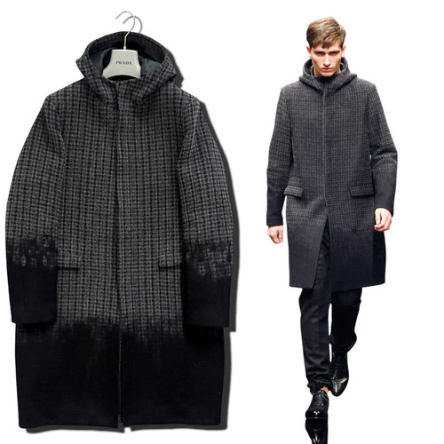 Prada FW2007 raro cappotto lana sfumato passerella taglia media
