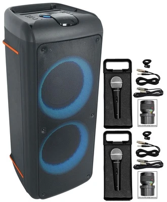 Rockville ROCK PARTY 9 Dual 8" Wireless Rechargeable Karaoke Machine System+Mics - Image 1 of 4