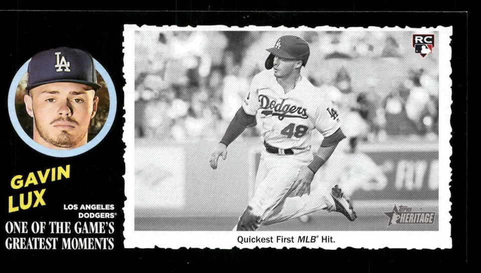 2020 Topps Heritage #50 Gavin Lux RC - Game's Greatest Moments Box Topper - Image 1 of 2