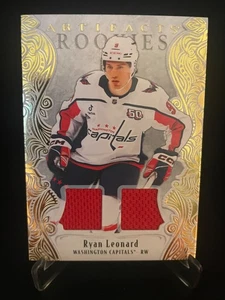 25-26 ARTIFACTS ROOKIES MATERIALS GOLD - RYAN LEONARD RC /499 #198 CAPITALS - Picture 1 of 2