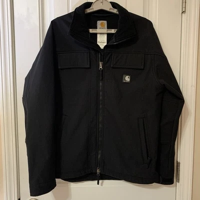 Carhartt J176 Mens Small Regular Black Soft Shell Jacket Fleece Lined RN 14806 - Image 1 of 4