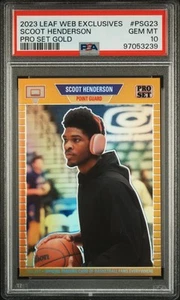 2023-24 Leaf Pro Set Metal Scoot Henderson Web Exclusives Gold Prismatic (PSA 8) - Picture 1 of 1