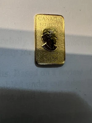 2020 Канада $25 1/10 унции .9999 тонкий золотой слиток королева Елизавета II - Изображение 1 из 4