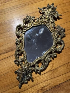 Antique Italian Rococo-Style Silvered Mirror Brass Foliate - Picture 1 of 13