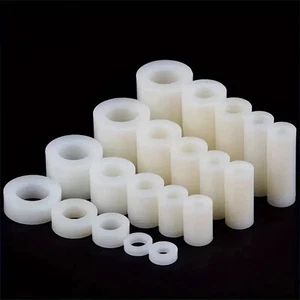 Distanzhülsen M5 Distanzstücke Rund aus Kunststoff Unterlegscheibe Hülsen weiß - Bild 1 von 9