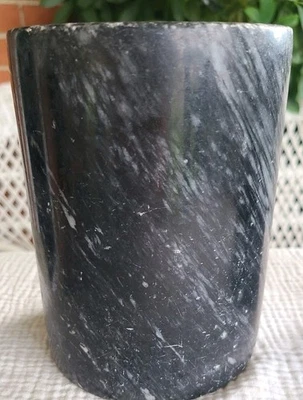 "Enfriador de vino de mármol/enfriador de champán, mármol negro/blanco, 6"" de alto" Foto 1 de 4