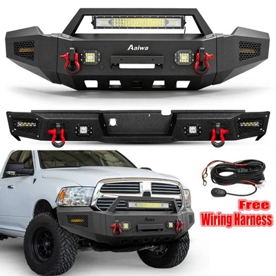 Steel Front Rear Bumper Winch Plate&Wire For 2003 2004 2005 Dodge Ram 2500 3500 Foto 1 de 4