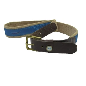 Southern Tide Fliegenfischen bestickt Canvas & Leder Gürtel mit Messingschnalle 30 - Bild 1 von 11
