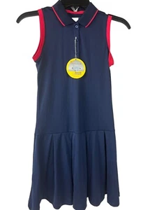 Jack Nicklaus Eco Choice Girls Golf Tennis Dress Blue/Red Size L (14/16) NWT - Picture 1 of 8