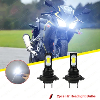 For Honda CBR300R 2015-2022 2X H7 LED Headlight Bulbs Conversion Kit 6000K White - Image 1 of 4