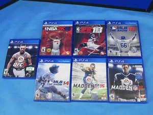 Lot of 7 PS4 Games UFC3 NBA2K14 2K18 MLB 14 15 Madden 15 18 - Picture 1 of 1