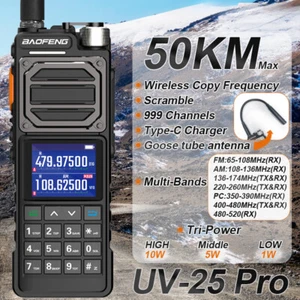 Ham Radio Tactical Walkie Talkie 50KM Four-Band Type-C 999Channel Two Way Radio - Picture 1 of 37