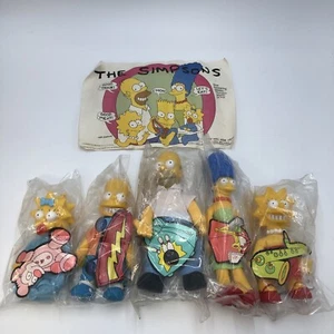 Vintage 1990 Burger King The Simpsons Dolls (Lot Of 5) Figures (SEALED) - Picture 1 of 17