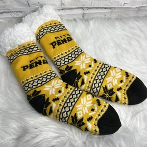 NEW Pittsburgh Penguins NHL Adult Novelty Socks -Fuzzy Lined - Picture 1 of 4