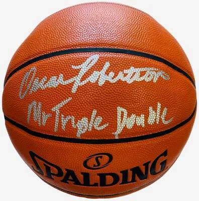 Oscar Robertson Mr. Triple Double Autographed Spalding Basketball (JSA) - Image 1 of 2