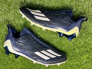Adidas Mens 13 Adizero Low Top Football Cleats Team Navy Blue/White HR1604 NEW - Picture 1 of 6
