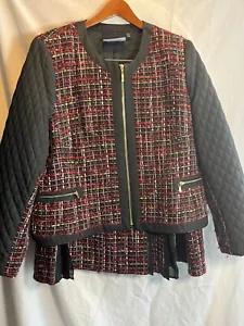 Carlisle Two Piece Suit Size 18 Jacket and Skirt Red Black Tweed - Picture 1 of 10