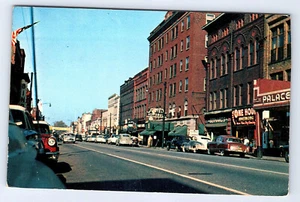 Ashtabula Ohio Main Street looking North Autos chrome postcard D386 - Picture 1 of 2