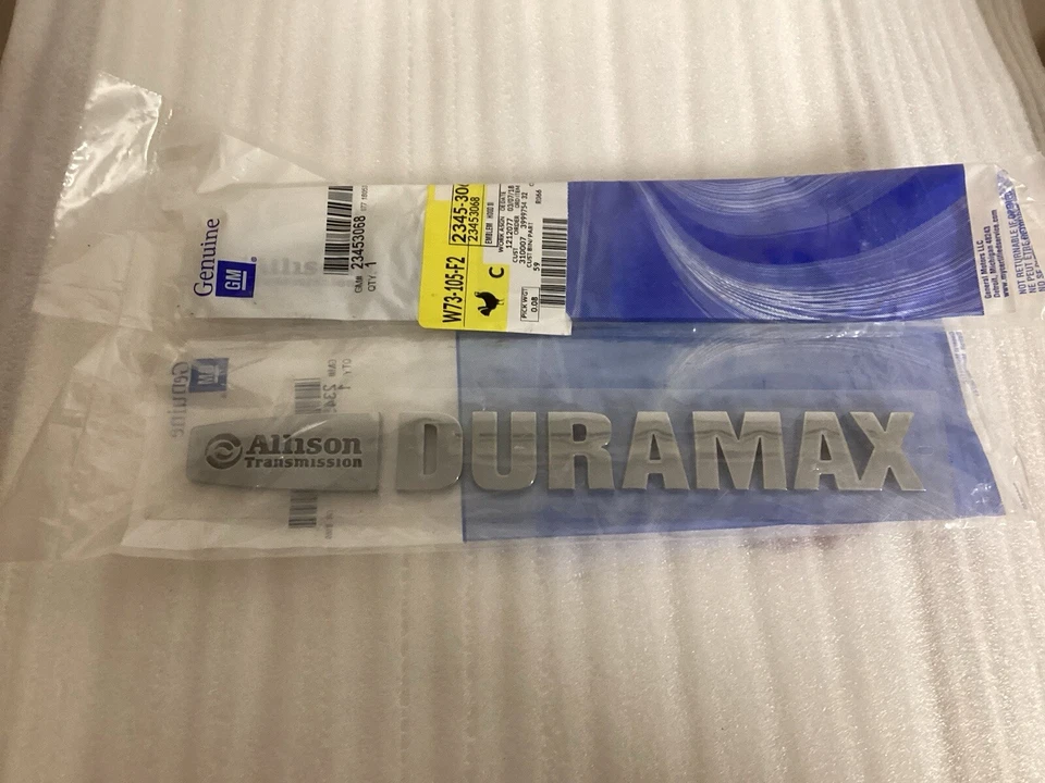 Emblema de capó Duramax Allison 2015-2019, Silverado, Sierra 2500HD Foto 1 de 2