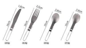 Pure Titanium Outdoor Portable Foldable Tableware Picnic Camping Four Piece Set - Picture 1 of 7