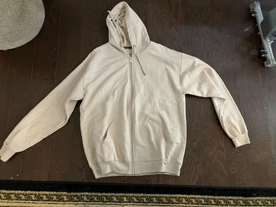 Fruit Of The Loom Hoodie Mens Large White Fleece Full Zip - Image 1 of 2