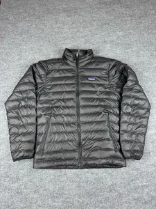 Patagonia Daunen gefütterte Jacke Herren klein schwarz gesteppt durchgehender Reißverschluss Tasche Pullover - Bild 1 von 7