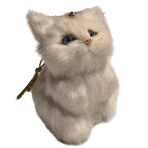 Addobbo Gatto Gattino Bianco Occhi Blu Natale Vacanze - Foto 1 di 6