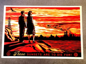 Shepard Fairey These Sunsets Are To Die For! signed open edition lithograph 2025 - Picture 1 of 7