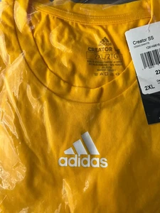 Adidas Creator SS T-Shirt 2XL Gelb Gold Weiß Kurzarm Baumwolle Neu - Bild 1 von 4