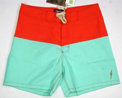 Pantalones cortos Lightning Bolt verde hielo o boardshorts traje de baño protección de teflón Foto 1 de 4