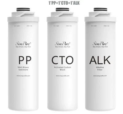 PP+CTO+ALK Replacement Water Filter Cartridge For SimPure T1-400ALK T1-400 - Image 1 of 2