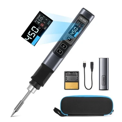 VUSDDY 100W Akku Lötkolben Set Temperaturanpassungseinstellungen 100-450°C Schlafmodus