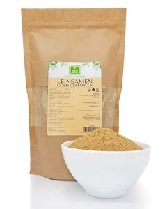 Leinsamen Gold gemahlen 1kg Geschrotete Leinsamen Gold ohne Zusätze - Leinsaat - Bild 1 von 5