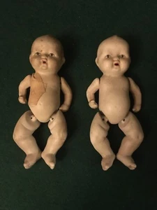 2 Rare Vintage Early 20th Century Articulated Bisque Baby Doll Body Japan Kewpie - Picture 1 of 5