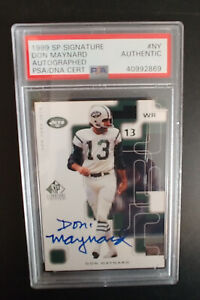 Don Maynard Autographed 1999 SP Signature Football Card Jets D.22 HOF PSA/DNA