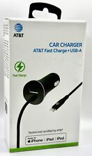 AT&T Fast Lightning iPhone Car Charger With Extra USB Port