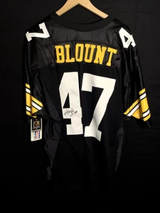 Camiseta deportiva auténtica firmada por Mel Blount #47 "HOF 1989" Wilson Pittsburgh Steelers - Imagen 1 de 4