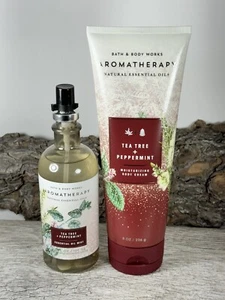 2 pc NEW Bath & Body Works Aromatherapy PEACEFUL TEA TREE + PEPPERMINT Set - Picture 1 of 1
