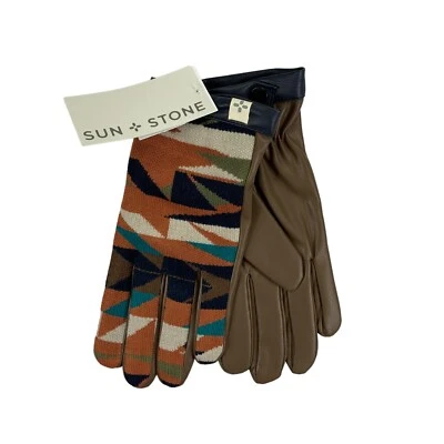 Guantes forrados de vellón con estampado azteca multicolor L Sun + Stone para hombre Foto 1 de 4